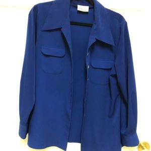 Vintage Cobalt Blue Blouse Made in London 12